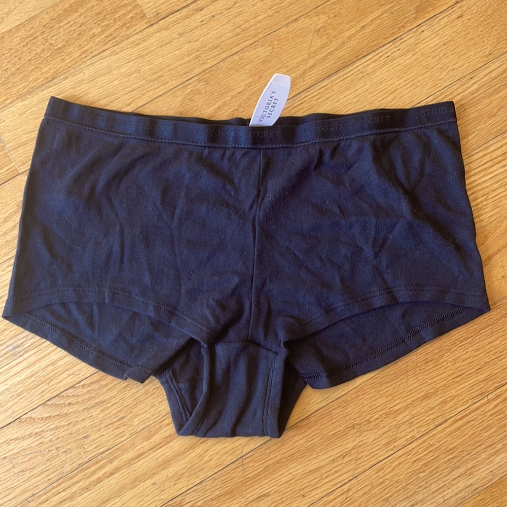Victoria’s Secret panty cotton boy shorts black NWT size L